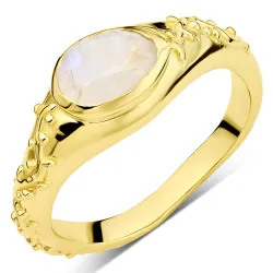 månestein ring i forgylt messing - Eliné