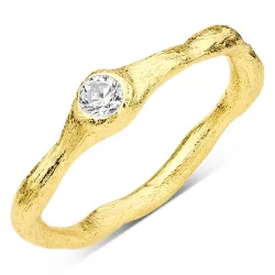 zirkon ring i forgylt messing - Eliné