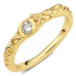 zirkon ring i forgylt messing - Eliné
