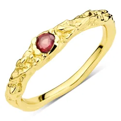 granat ring i forgylt messing - Eliné