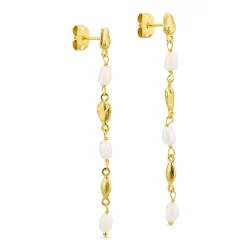 perle kjedeøreringer i forgylt messing - Eliné