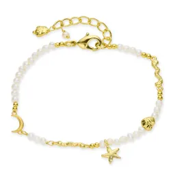 perle armbånd i forgylt messing - Eliné