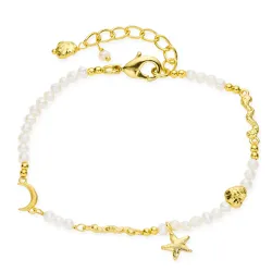 perle armbånd i forgylt messing - Eliné