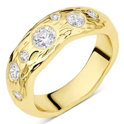 zirkon ring i forgylt messing - Eliné