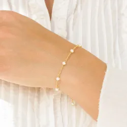 perle armbånd i forgylt messing - Eliné