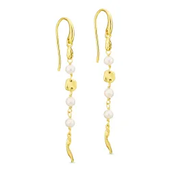 perle øredobber i forgylt messing - Eliné