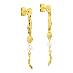 perle øredobber i forgylt messing - Eliné