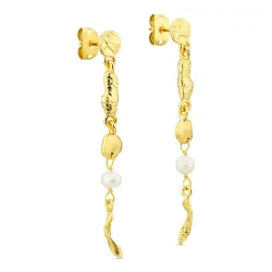 perle øredobber i forgylt messing - Eliné