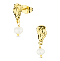 perle øredobber i forgylt messing - Eliné