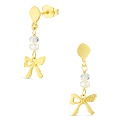 sløyfe øredobber i forgylt messing - Eliné