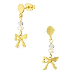 sløyfe øredobber i forgylt messing - Eliné