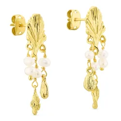 perle øredobber i forgylt messing - Eliné