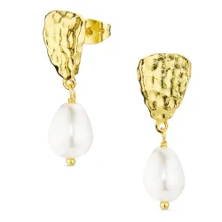 perle øredobber i forgylt messing - Eliné