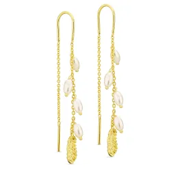 perle kjedeøreringer i forgylt messing - Eliné