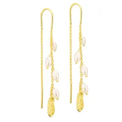 perle kjedeøreringer i forgylt messing - Eliné