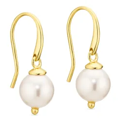 perle øredobber i forgylt messing - Eliné