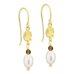 perle øredobber i forgylt messing - Eliné