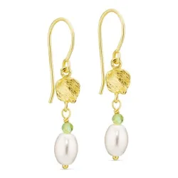 perle øredobber i forgylt messing - Eliné