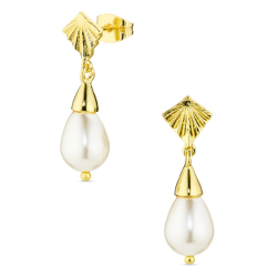 perle øredobber i forgylt messing - Eliné