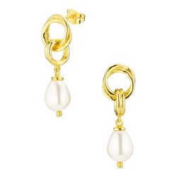 perle øredobber i forgylt messing - Eliné