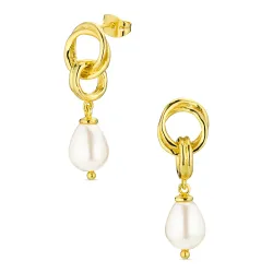 perle øredobber i forgylt messing - Eliné