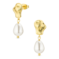 perle øredobber i forgylt messing - Eliné