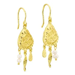 perle øredobber i forgylt messing - Eliné