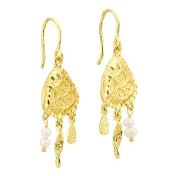 perle øredobber i forgylt messing - Eliné