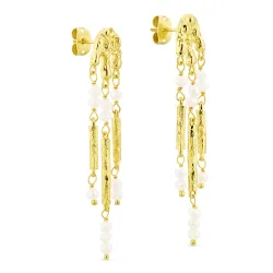 perle øredobber i forgylt messing - Eliné