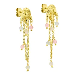 rosa øredobber i forgylt messing - Eliné