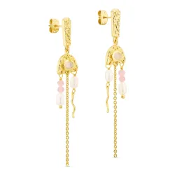 månestein øredobber i forgylt messing - Eliné