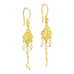 perle øredobber i forgylt messing - Eliné