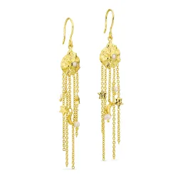 perle kjedeøreringer i forgylt messing - Eliné