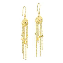 perle kjedeøreringer i forgylt messing - Eliné