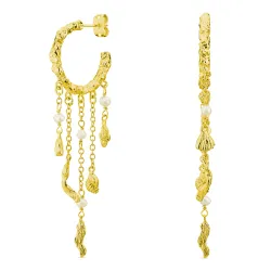 perle kjedeøreringer i forgylt messing - Eliné