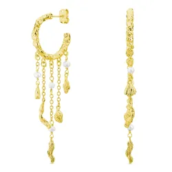 perle kjedeøreringer i forgylt messing - Eliné