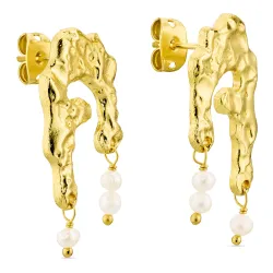 perle øredobber i forgylt messing - Eliné