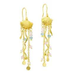 lange kjedeøreringer i forgylt messing - Eliné