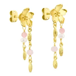 rosa kjedeøreringer i forgylt messing - Eliné