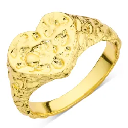 hjerte ring i forgylt messing - Eliné