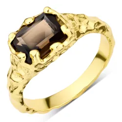 kvarts ring i forgylt messing - Eliné