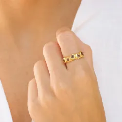 gul ring i forgylt messing - Eliné