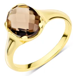 kvarts ring i forgylt messing - Eliné