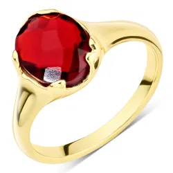granat ring i forgylt messing - Eliné