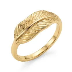 blad ring i forgylt messing - Eliné