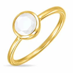 månestein ring i forgylt messing - Loom Stones