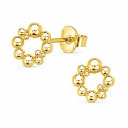 12 mm kule øredobber i forgylt messing - Bubbly Pure