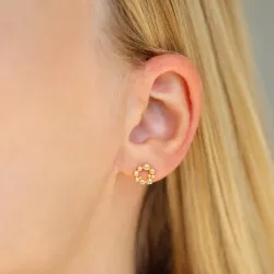 12 mm kule øredobber i forgylt messing - Bubbly Pure