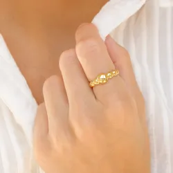 kule ring i forgylt messing - Bubbly Pure