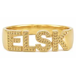 elsk ring i forgylt messing